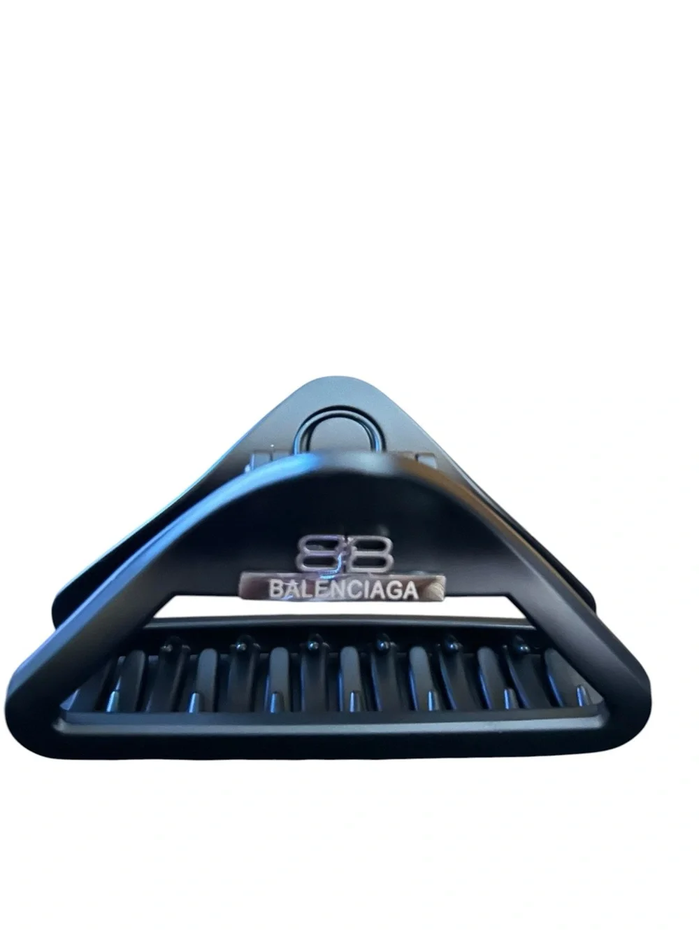 Black Triangle Hair Claw Clip - Designer Logo Detail